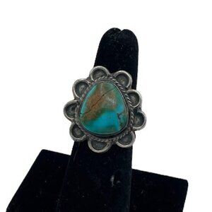 Vintage Native American Turquoise Sterling Silver Ring SZ 6 Old